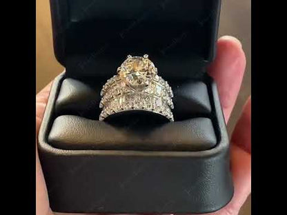 3.45ct Brilliant Round Cut White Sapphire Engagement Ring-JEWELBUYS