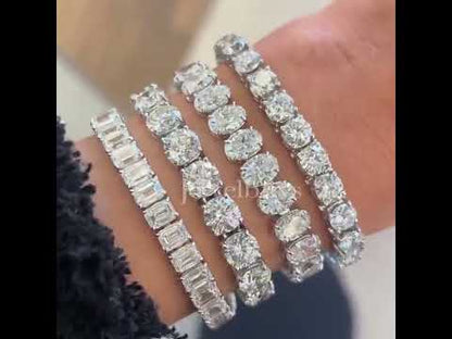 Multi Cut White Sapphire Women's Bracelet-JEWELBUYS