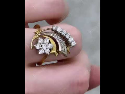 0.6Ctw Two-tone Plated Modern Sapphire Ring- JEWELBUYS