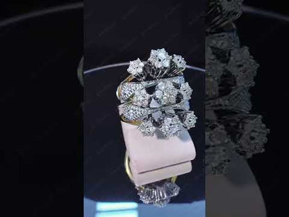 1.1Ctw Layered Flower Sapphire Ring-JEWELBUYS