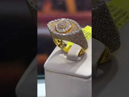 4.08Ctw Round and rectangular Evil Eye Sapphire Rings- JEWELBUYS