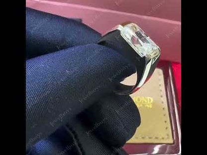 6ct Radiant Cut White Sapphire East-West Setting Men's Engagement Ring-JEWELBUYS