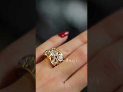Luxury 3ct Round & Marquise Cut White Sapphire Eternity Band Women's Ring in Gold-JEWELBUYS