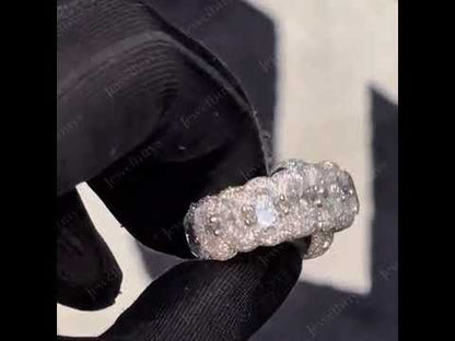 8.0Ctw Oval Cut White Sapphire Hip Hop Men's Ring-JEWELBUYS