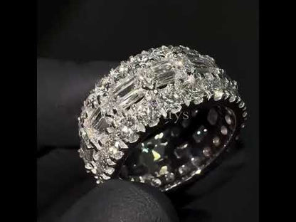 3ct Emerald & Round Cut Incredible Men's Eternity Band-JEWELBUYS