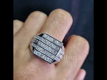 3.1ctw Square Cut White Sapphire Large Ice Crystal Ring-JEWELBUYS