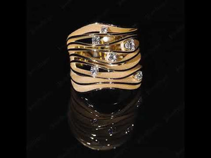 1.0ctw Round Cut White Sapphire Curve Multi Tiered Ring-JEWELBUYS