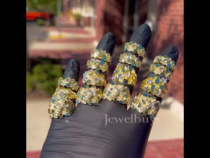 6ct Round Cut Nugget Ring in Gold-JEWELBUYS