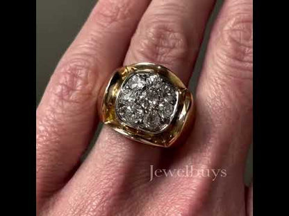 6.2ct French Round Cut White Sapphire Women's Engagement Ring in Yellow Gold-JEWELBUYS