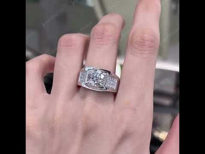 2.35Ctw Classic Round Sapphire Engagement Ring-JEWELBUYS