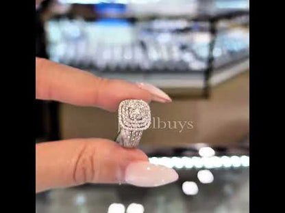 2ct Round Cut White Sapphire Vintage Engagement Ring-JEWELBUYS