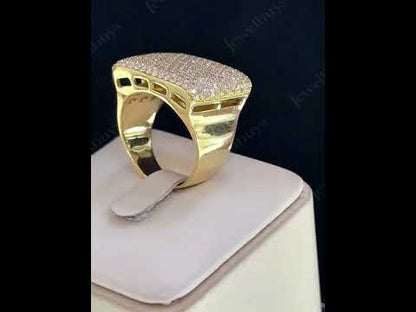 1.4Ctw Exquisite micro-pave setting of large sapphire ring- JEWELBUYS