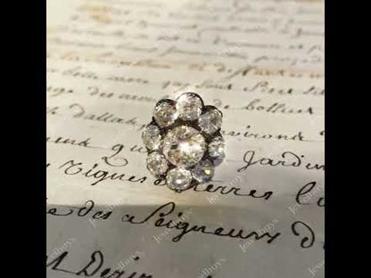 8.74ctw Spectacular Old Mine Cut Floral Pattern White Sapphire Ring-JEWELBUYS