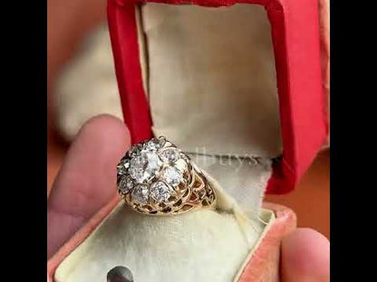 4.2ctw Old Mine Cut White Sapphire Vintage Ring-JEWELBUYS