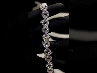 24ctw Infinity Round & Baguette Cut White Sapphire Geometry Bracelet-JEWELBUYS