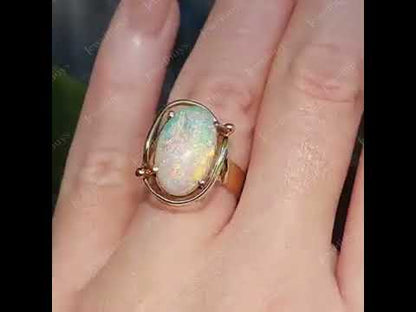 5.64Ct Vintage Style Opal Art Ring-JEWELBUYS